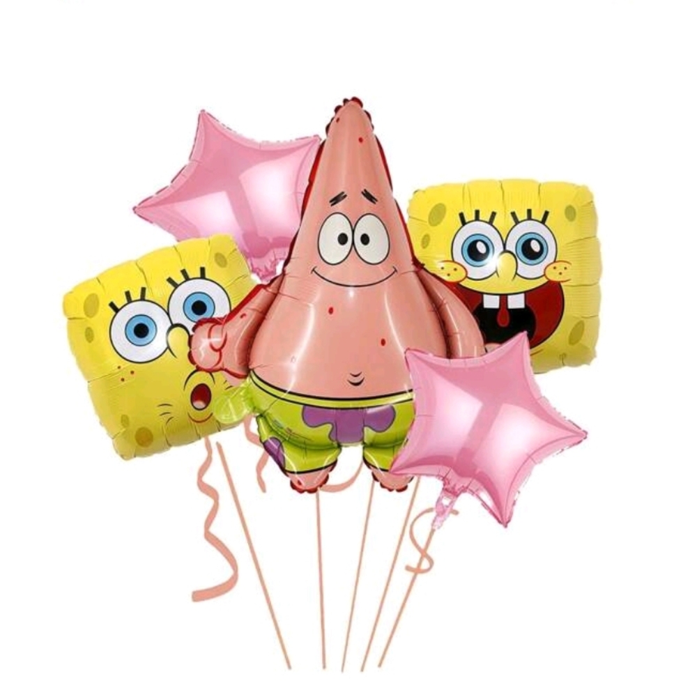 Pink and Yellow Cartoon Character Balloon Set